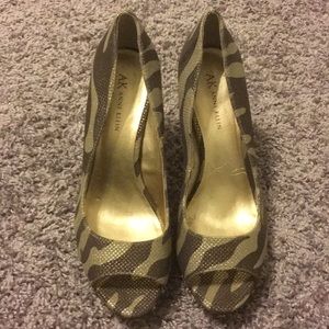Anne Klein animal print heels